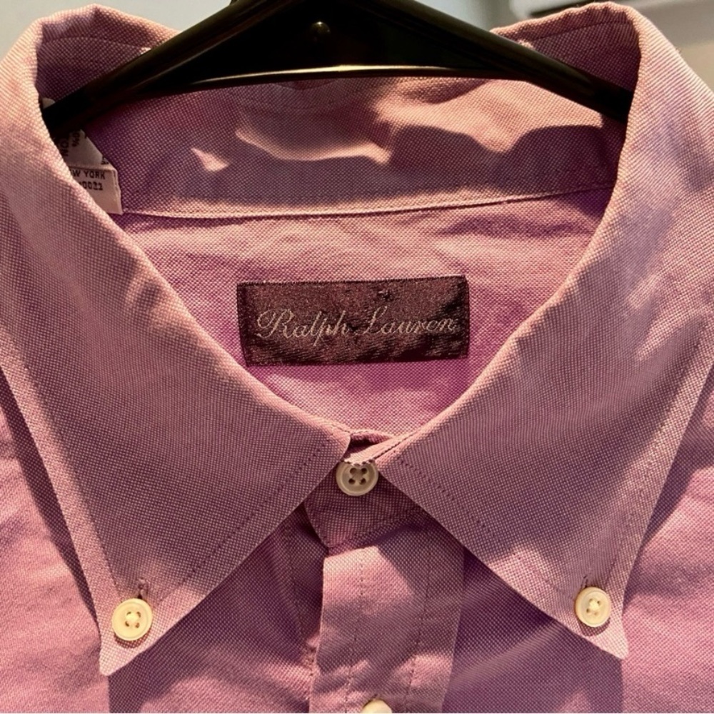 Ralph Lauren Purple Label Dress Shirt Purple Made in Italy Size Large